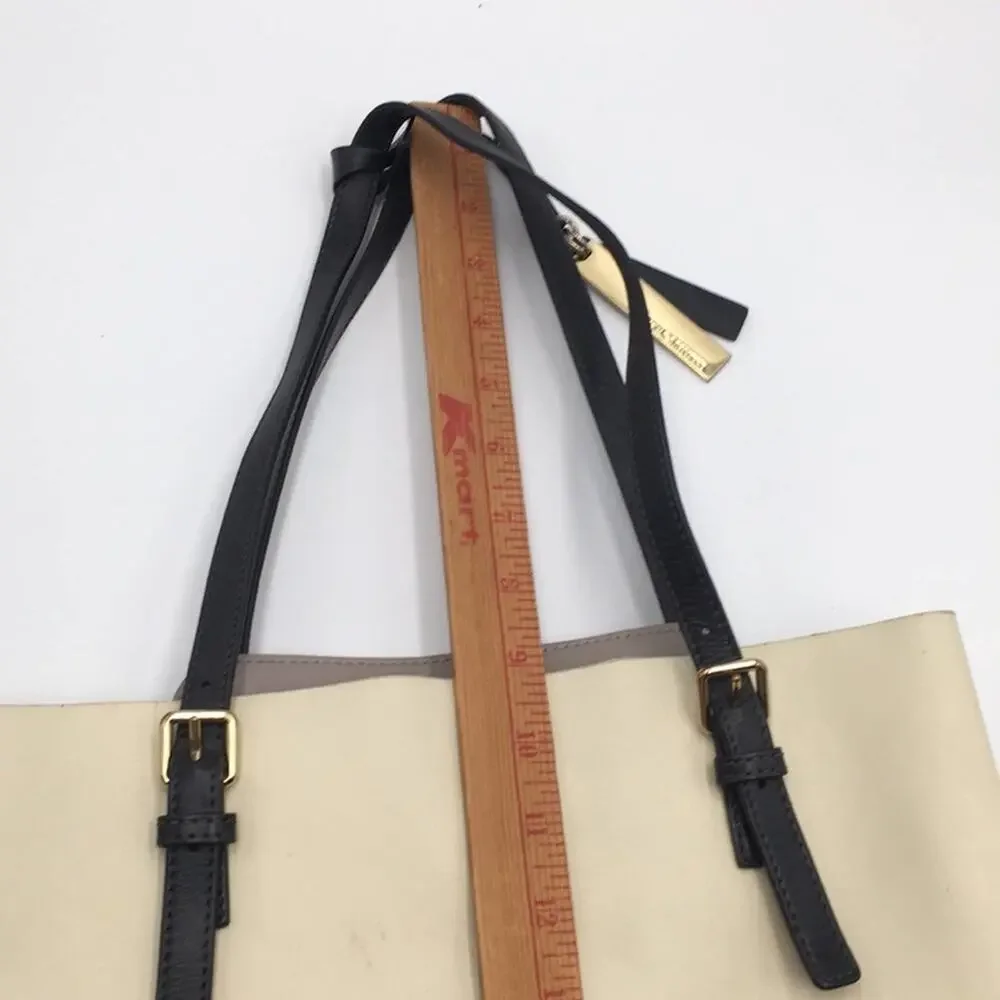 Vince Camuto gray leather tote bag 2 comp+pocket
